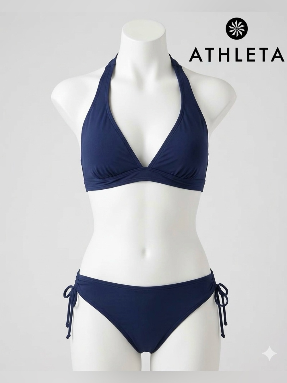 Athleta Navy Halter Bikini Top and Bottom 👙- Top is LARGE and bottom is MEDIUM